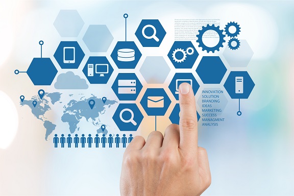 Illustration of connected financial systems and digital workflows.
